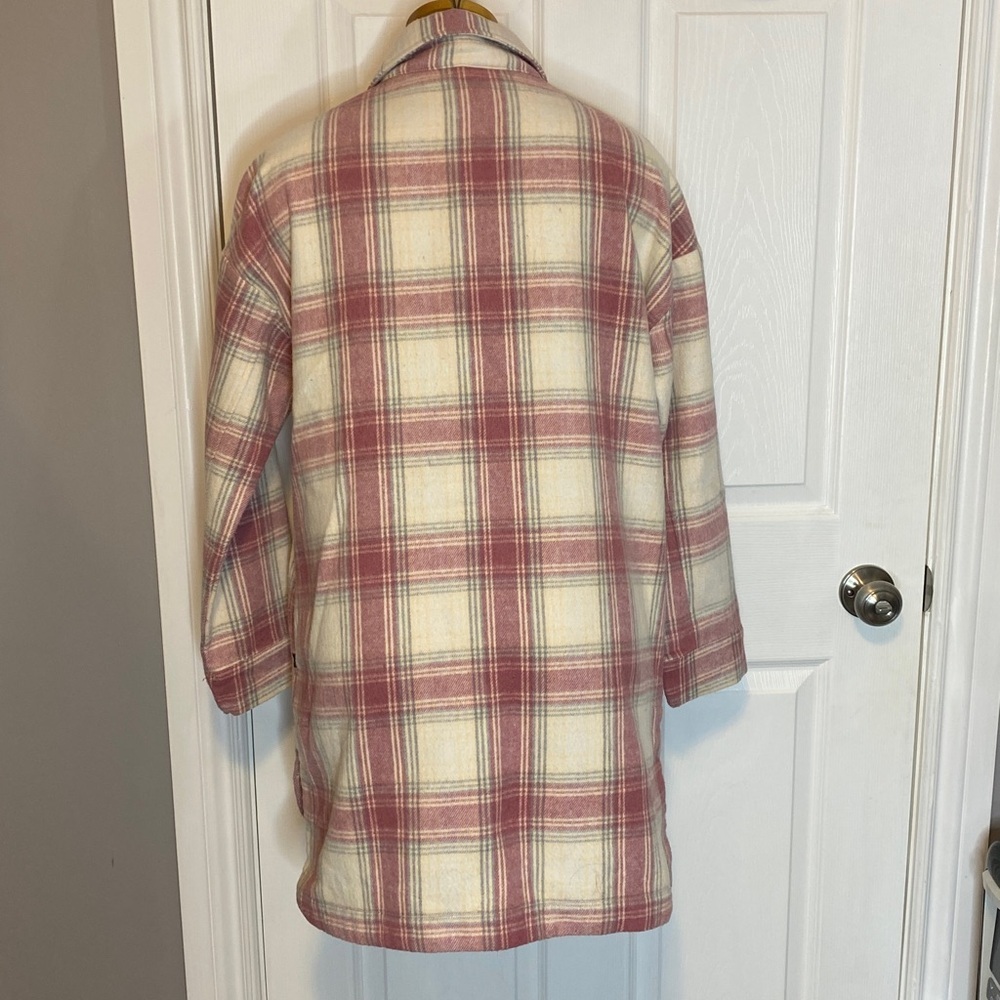 Banana‎ Republic Pink Cream Plain Flannel Wool Blend Shacket Size M - Picture 3 of 16